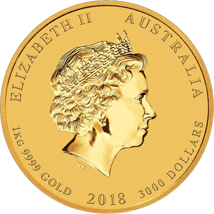 1kg Goldmünze Lunar II Hund 2018