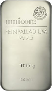 1kg Palladiumbarren Umicore, Heraeus, Degussa, PAMP, UBS