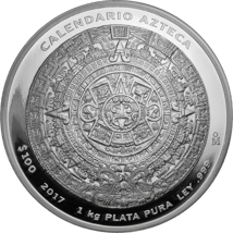 1kg Silber Aztekenkalender 2017 PL (Auflage: 500 | Etui & Zertifikat)