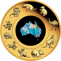 2 Unze Gold Great Southern Land 2022 PP (Mit Opal | Auflage: 200)