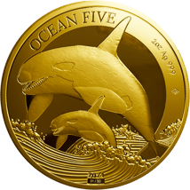 2 Unze Gold Ocean Five Orca 2024 PP  (Auflage: 50 | Polierte Platte)