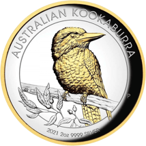 2 Unze Silber Kookaburra 2021 PP (Auflage:1.000 | Polierte Platte | High Relief)