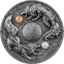 2 Unzen Silber Ragnarök Sköll und Hati 2024  (Auflage: 500 | High Relief | Antik Finish)