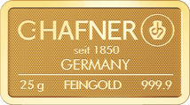 25g Goldbarren C. Hafner