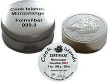 250g Cook Islands Münzstange (in Dose)