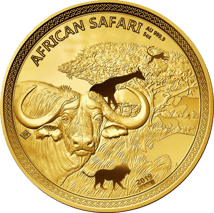 5 Unze Gold African Safari Büffel 2019 PP (Auflage: 50 | Zertifikat Nr. 1)