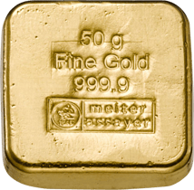 50g Goldbarren Heimerle und Meule (gegossen)