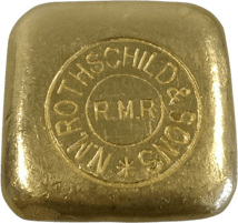 50g Goldbarren Rothschild (großer Prägestempel auf Rundseite)