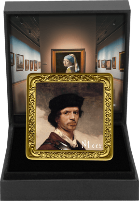 1 Unze Silber Bilderrahmen Jan Vermeer - Mädchen mit Perlenohrring (Auflage: 100 | teilvergoldet)