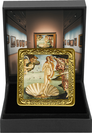 1 Unze Silber Bilderrahmen Sandro Botticelli - Geburt der Venus (Auflage: 100 | teilvergoldet)