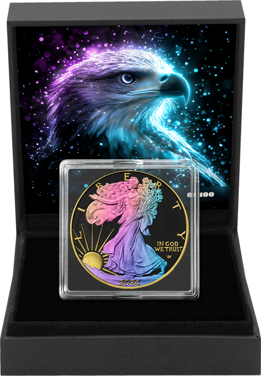 1 Unze Silber American Eagle Hologramm Black Ruthenium (Auflage: 100 | teilvergoldet)