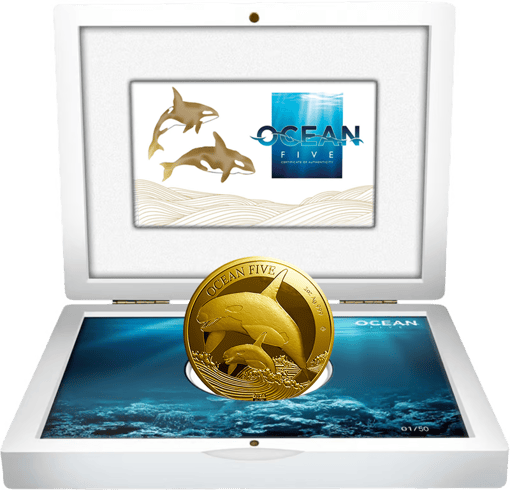 2 Unze Gold Ocean Five Orca 2024 PP  (Auflage: 50 | Polierte Platte)