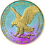 1 Unze Silber American Eagle 2023 Typ II Golden Purple (Auflage: 50 | teilvergoldet | coloriert)