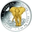 1 Unze Silber Somalia Elefant 2025 (Auflage: 3.000 | teilvergoldet)