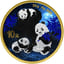 30g Silber China Panda Nightblue Iced Out 2025 (Auflage: 100 | teilvergoldet)
